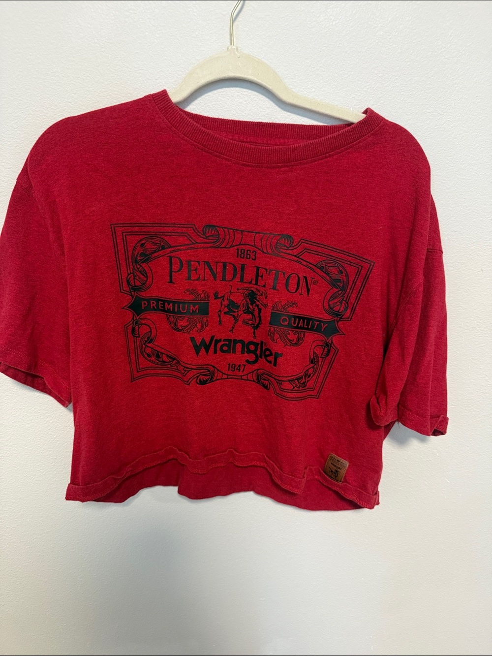 Pendleton Red Graphic Crop Tee